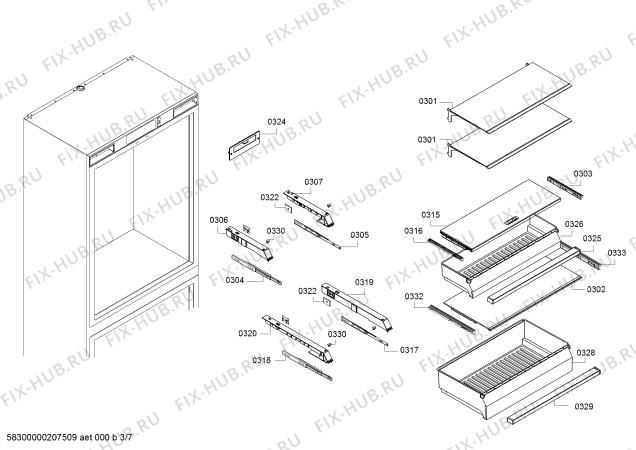 Схема №3 RB472704, Gaggenau с изображением Дверь для холодильника Bosch 00717570