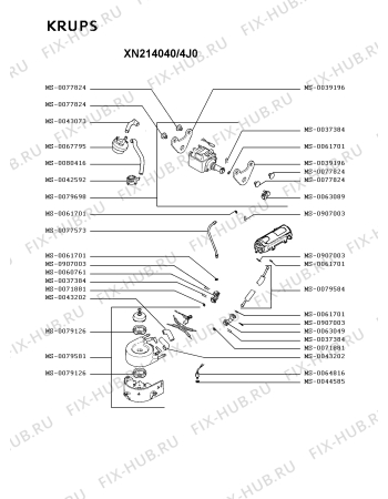 Схема №2 XN214040/4J0 с изображением Труба для электрокофемашины Krups MS-0080416