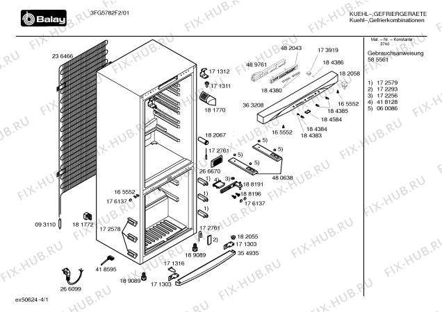 Схема №4 3FG5782F2 с изображением Дверь для холодильника Bosch 00470155