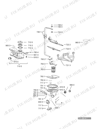 Взрыв-схема посудомоечной машины Whirlpool MDW0813AGX (F091717) - Схема узла