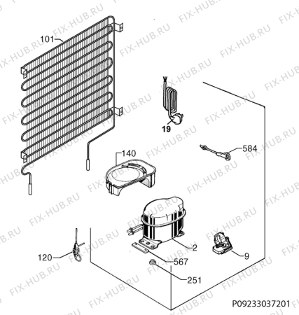 Взрыв-схема холодильника Ikea SVALNA146 90282378 - Схема узла Cooling system 017