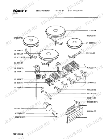 Схема №6 195301236 1344.11LHCS с изображением Направляющая для плиты (духовки) Bosch 00023578