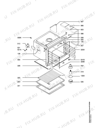 Взрыв-схема плиты (духовки) Aeg CE30003-M - Схема узла Oven