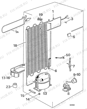 Взрыв-схема холодильника Arthur Martin AR2320W - Схема узла Cooling system 017