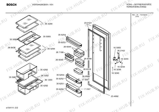 Взрыв-схема холодильника Bosch KSR34420GB - Схема узла 02