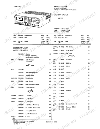 Схема №2 RS7227 с изображением Сервисная инструкция для телевизора Siemens 00535079