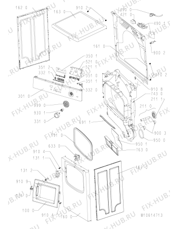 Схема №1 TRAA PRESTIGE 2 с изображением Обшивка для стиралки Whirlpool 481010439491
