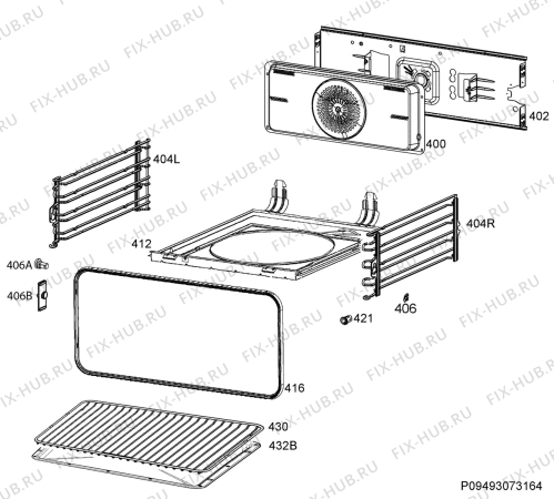 Взрыв-схема плиты (духовки) Aeg CME565000M - Схема узла Oven