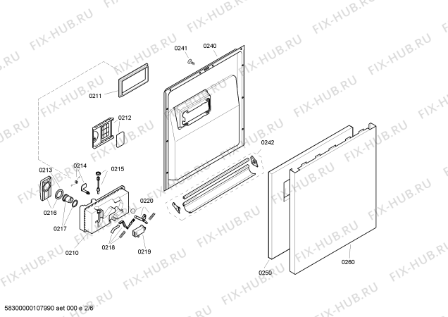 Взрыв-схема посудомоечной машины Bosch SGS55E32EU - Схема узла 02