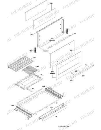 Взрыв-схема плиты (духовки) Aeg Electrolux 47009GO-MN - Схема узла Section 3