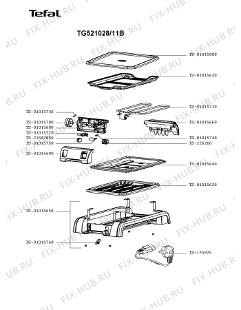 Схема №1 TG532059/11 с изображением Плоскость для гриля Tefal TS-01015800