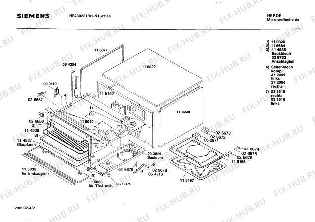 Схема №2 HF430249 DUO3214Z-W с изображением Панель для микроволновки Siemens 00085853