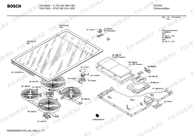 Схема №1 0750342068 EKK6820 с изображением Зона нагрева для электропечи Bosch 00081281
