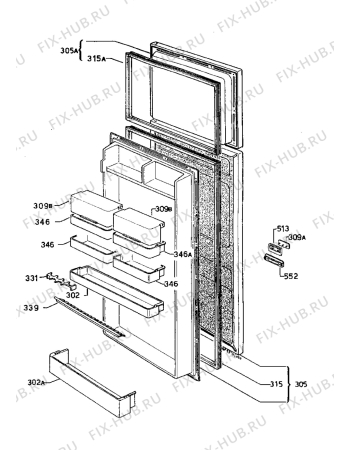 Взрыв-схема холодильника Zanussi ZI6250/2T - Схема узла Refrigerator door