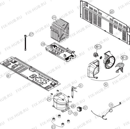 Взрыв-схема холодильника Gorenje NRS9181BBK (623824, HZLF63966E) - Схема узла 02