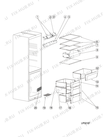Взрыв-схема холодильника Hotpoint-Ariston HBM11813SNFH (F078094) - Схема узла