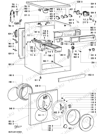 Схема №1 AWM 241 с изображением Обшивка для стиралки Whirlpool 481245310202