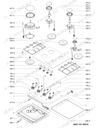Схема №1 GOS 6413/NB с изображением Монтажный набор для духового шкафа Whirlpool 481010718909