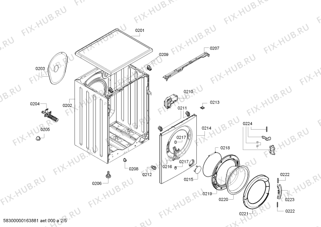 Взрыв-схема стиральной машины Siemens WM10B260ME iQ300 - Схема узла 02