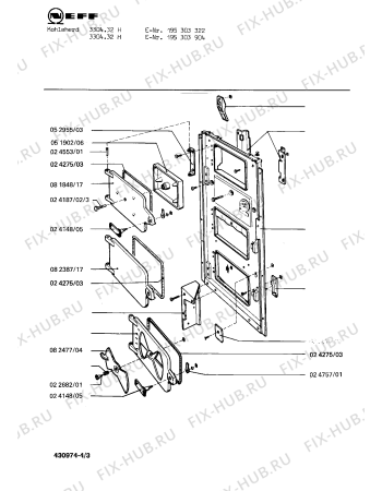 Взрыв-схема плиты (духовки) Neff 195303904 3304.32H - Схема узла 03