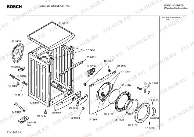 Схема №2 WFL2060SK WFL2060 с изображением Инструкция по установке и эксплуатации для стиральной машины Bosch 00527326