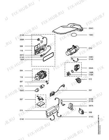 Взрыв-схема посудомоечной машины Aeg FAV86050VI - Схема узла Electrical equipment 268
