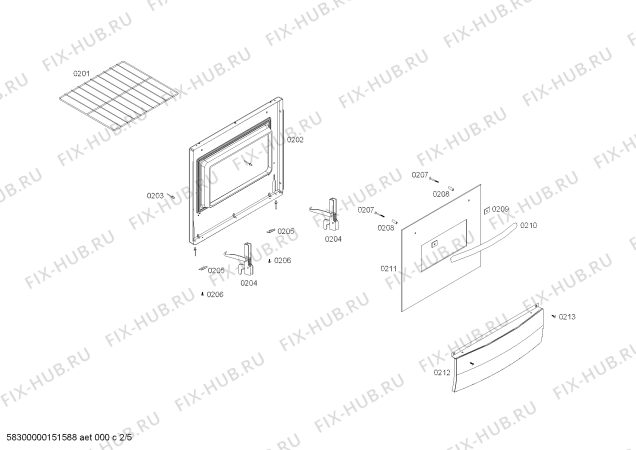 Схема №5 FN102P14SC с изображением Зажим для плиты (духовки) Bosch 00612882