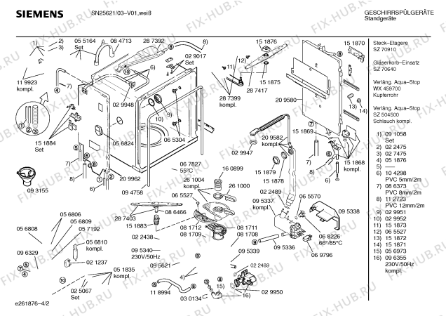 Схема №2 SN25621 с изображением Панель для посудомойки Siemens 00287562