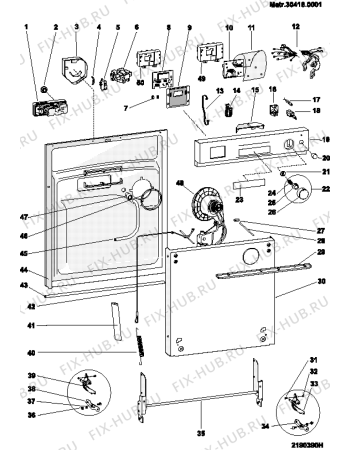 Схема №1 BFV68X (F028845) с изображением Инструкция по эксплуатации для электропосудомоечной машины Indesit C00094680
