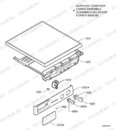 Взрыв-схема стиральной машины Zanussi ZWS150 - Схема узла Command panel 037