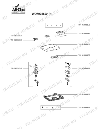 Схема №1 WD700262/1P с изображением Крышка для вафельницы (бутербродницы) Seb TS-01031710