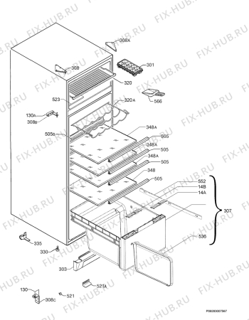 Взрыв-схема холодильника Electrolux ERA4265 - Схема узла Housing 001