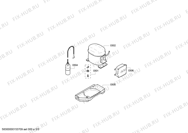 Взрыв-схема холодильника Bosch KFR20A60 - Схема узла 03
