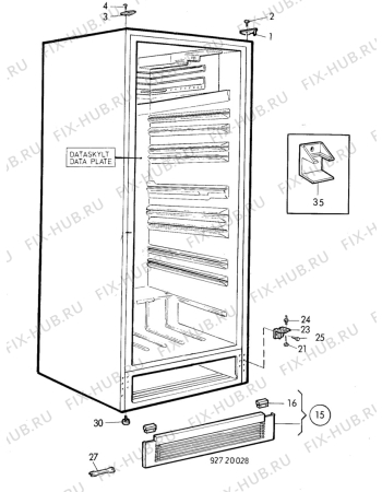 Взрыв-схема холодильника Electrolux RP1208A - Схема узла C10 Cabinet