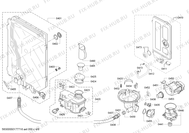 Взрыв-схема посудомоечной машины Bosch SMV58N10EU Active Water Eco - TP3 - Схема узла 04