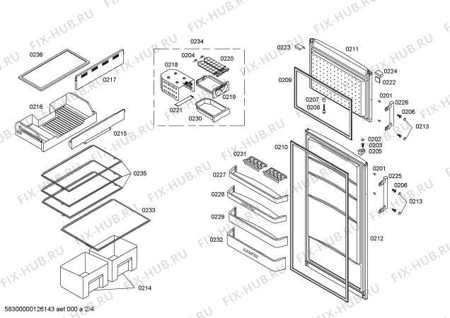 Схема №2 KD40NV00 с изображением Панель для холодильника Siemens 00662645