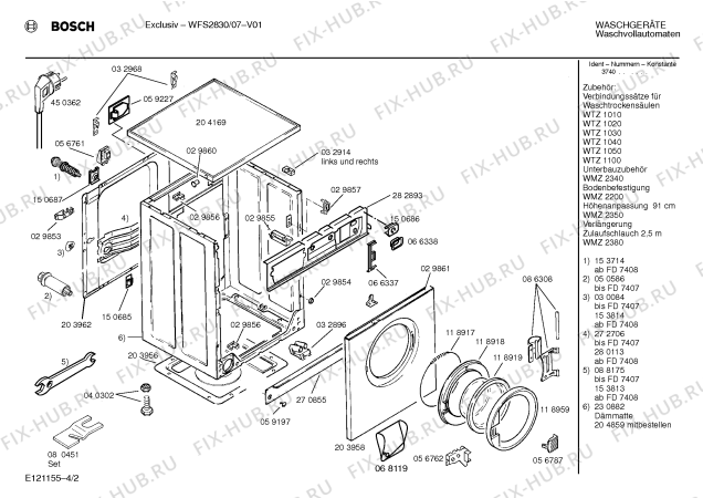 Схема №3 WFS3830 с изображением Панель для стиральной машины Bosch 00283835