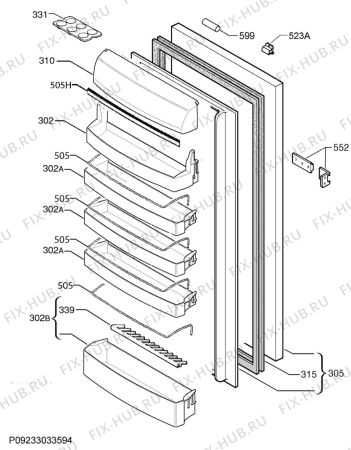 Взрыв-схема холодильника Ikea FROSTIG 20282348 - Схема узла Door 003