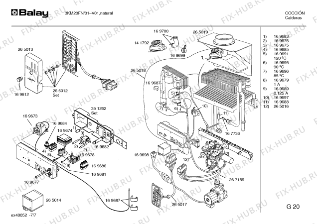 Схема №5 3KM20FP с изображением Блок подключения для бойлера Bosch 00265018