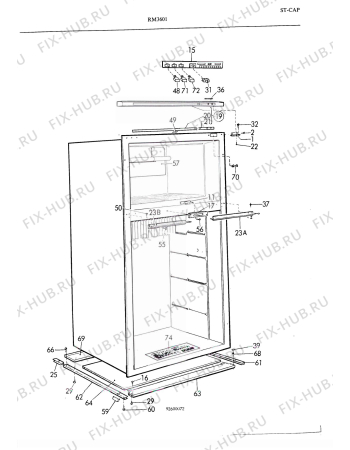 Взрыв-схема холодильника Electrolux RM3601 - Схема узла C20 Cabinet  B