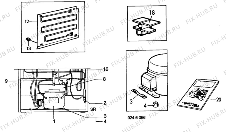 Взрыв-схема холодильника Electrolux RC3550W - Схема узла C10 Cold, users manual