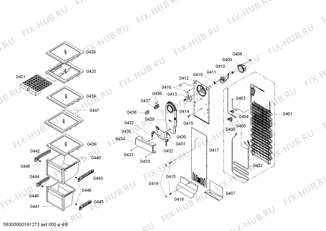 Схема №5 BD6040VNF с изображением Поднос для холодильной камеры Bosch 11011654