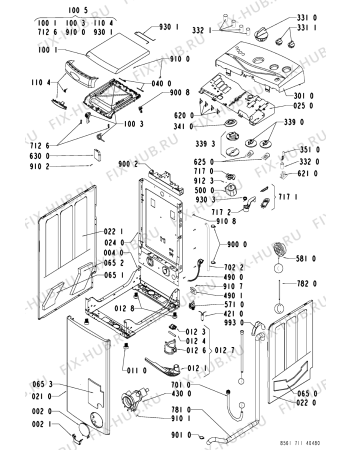 Схема №2 AWT 7118 D с изображением Обшивка для стиралки Whirlpool 481245210232