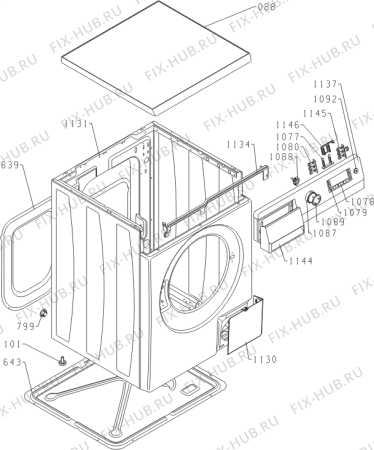 Схема №1 W8543LO (494428, PS10/25140) с изображением Крышка для стиралки Gorenje 438767