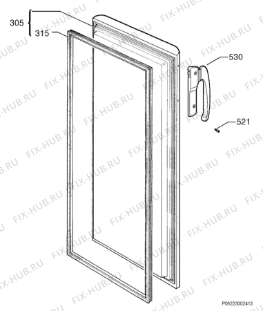 Взрыв-схема холодильника Zanker ZKF190 - Схема узла Door 003