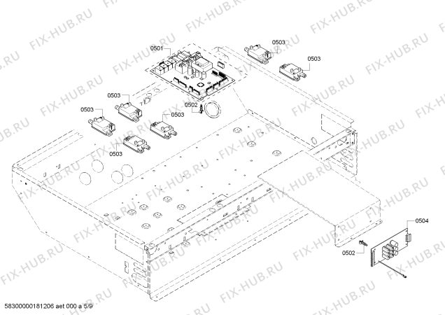 Схема №5 PRL364NLH Thermador с изображением Внешняя дверь для плиты (духовки) Bosch 00713154
