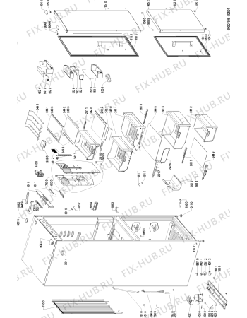 Схема №1 URB551WNGZ с изображением Ящичек для холодильника Whirlpool 481010826132