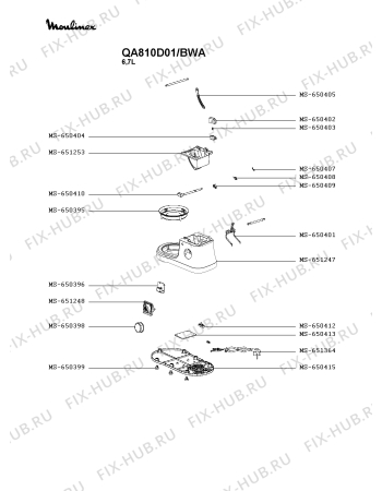 Взрыв-схема кухонного комбайна Moulinex QA810D01/BWA - Схема узла EP005811.8P2