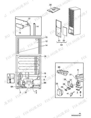 Взрыв-схема холодильника Electrolux ERC31300W - Схема узла C10 Cold, users manual