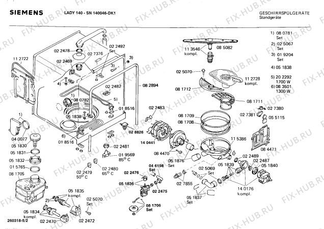 Взрыв-схема посудомоечной машины Siemens SN140046 - Схема узла 02